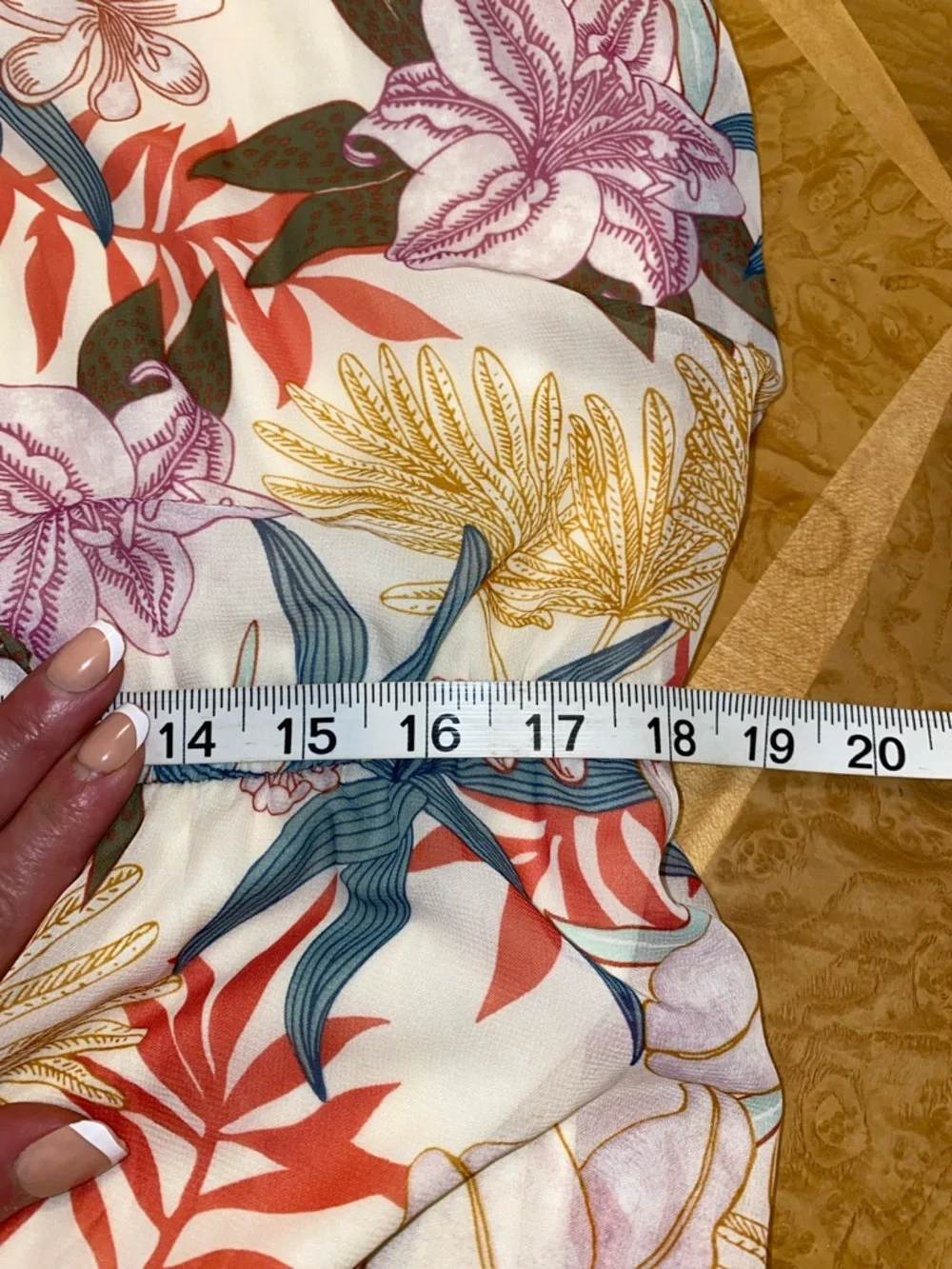 NWT! Robbie Bee Cream Maxi Dress with Coral, Teal & Mustard Floral Print Size 14 - Picture 15 of 16